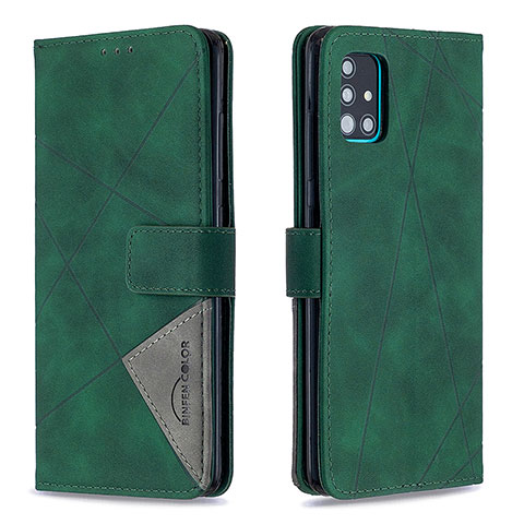 Funda de Cuero Cartera con Soporte Carcasa B08F para Samsung Galaxy A51 5G Verde