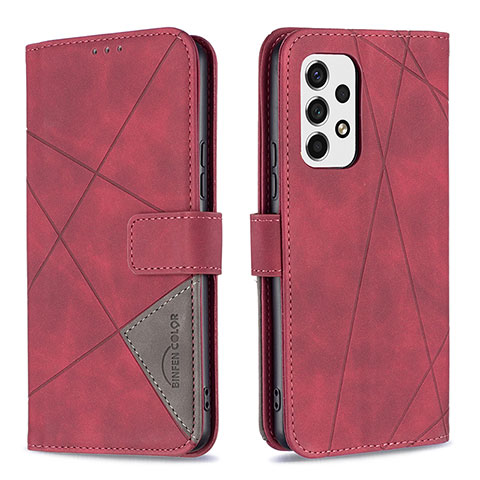 Funda de Cuero Cartera con Soporte Carcasa B08F para Samsung Galaxy A53 5G Rojo