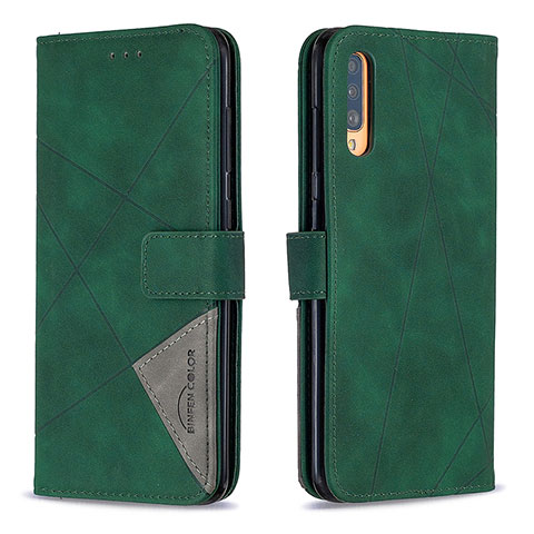 Funda de Cuero Cartera con Soporte Carcasa B08F para Samsung Galaxy A70 Verde