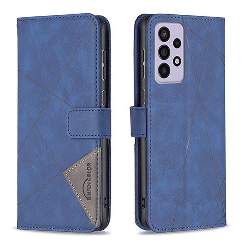 Funda de Cuero Cartera con Soporte Carcasa B08F para Samsung Galaxy A73 5G Azul