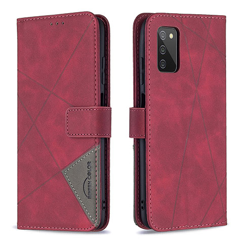 Funda de Cuero Cartera con Soporte Carcasa B08F para Samsung Galaxy F02S SM-E025F Rojo