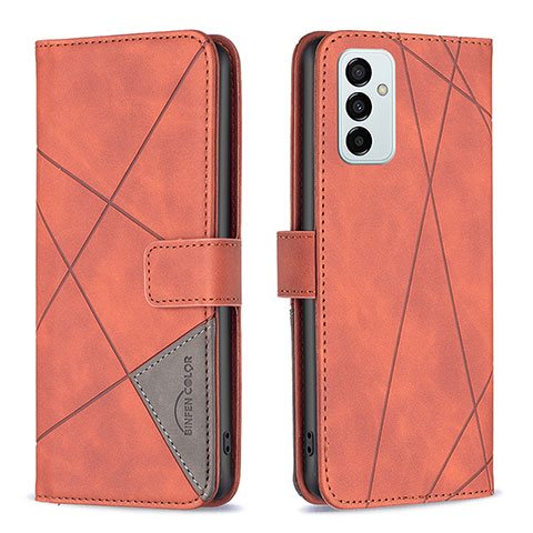 Funda de Cuero Cartera con Soporte Carcasa B08F para Samsung Galaxy F23 5G Naranja