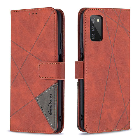 Funda de Cuero Cartera con Soporte Carcasa B08F para Samsung Galaxy M02s Naranja