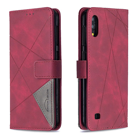 Funda de Cuero Cartera con Soporte Carcasa B08F para Samsung Galaxy M10 Rojo