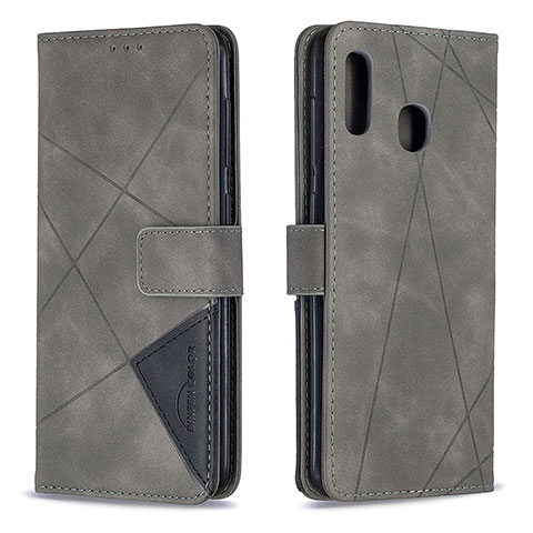 Funda de Cuero Cartera con Soporte Carcasa B08F para Samsung Galaxy M10S Gris