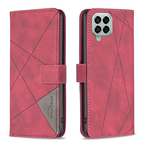 Funda de Cuero Cartera con Soporte Carcasa B08F para Samsung Galaxy M33 5G Rojo