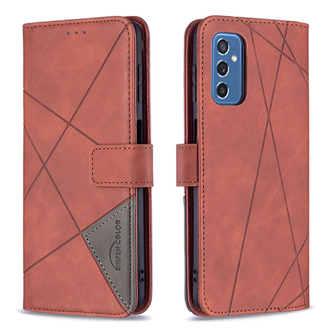 Funda de Cuero Cartera con Soporte Carcasa B08F para Samsung Galaxy M52 5G Naranja