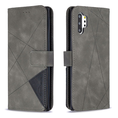 Funda de Cuero Cartera con Soporte Carcasa B08F para Samsung Galaxy Note 10 Plus 5G Gris