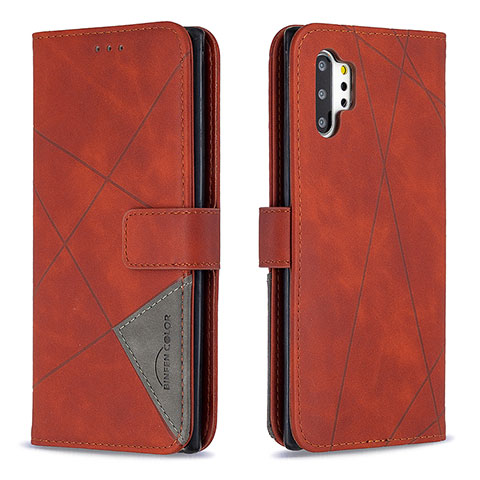 Funda de Cuero Cartera con Soporte Carcasa B08F para Samsung Galaxy Note 10 Plus 5G Naranja