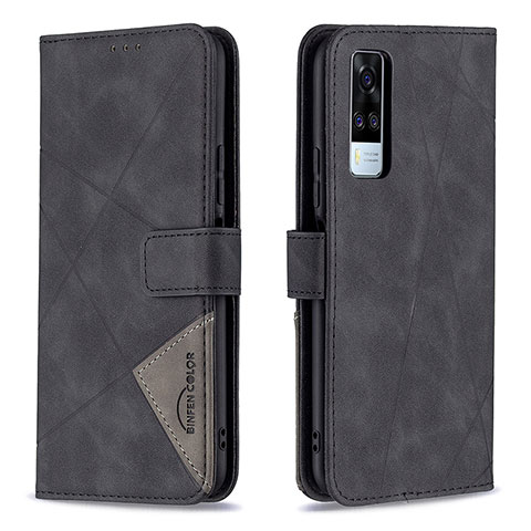 Funda de Cuero Cartera con Soporte Carcasa B08F para Vivo Y31 (2021) Negro