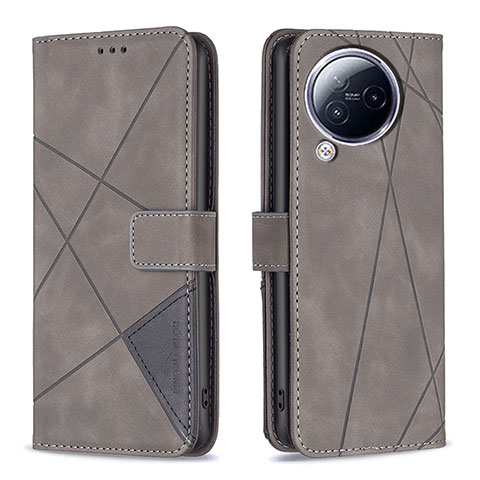 Funda de Cuero Cartera con Soporte Carcasa B08F para Xiaomi Civi 3 5G Gris