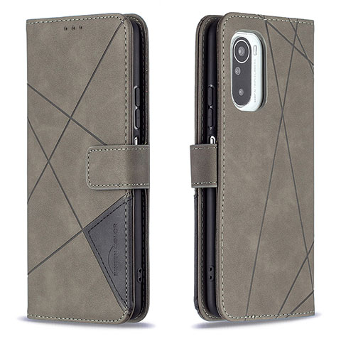 Funda de Cuero Cartera con Soporte Carcasa B08F para Xiaomi Mi 11X Pro 5G Gris