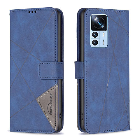 Funda de Cuero Cartera con Soporte Carcasa B08F para Xiaomi Mi 12T 5G Azul