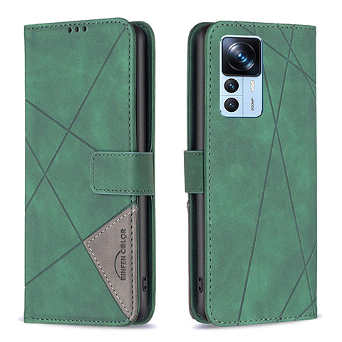 Funda de Cuero Cartera con Soporte Carcasa B08F para Xiaomi Mi 12T 5G Verde