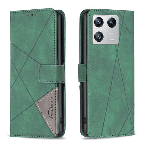 Funda de Cuero Cartera con Soporte Carcasa B08F para Xiaomi Mi 13 5G Verde