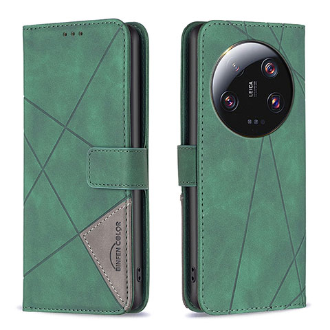 Funda de Cuero Cartera con Soporte Carcasa B08F para Xiaomi Mi 13 Ultra 5G Verde