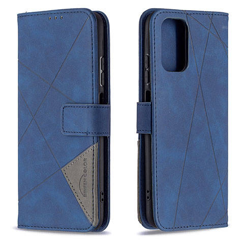 Funda de Cuero Cartera con Soporte Carcasa B08F para Xiaomi Poco M5S Azul