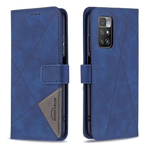 Funda de Cuero Cartera con Soporte Carcasa B08F para Xiaomi Redmi 10 (2022) Azul