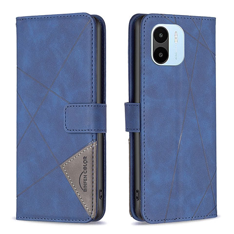 Funda de Cuero Cartera con Soporte Carcasa B08F para Xiaomi Redmi A2 Azul