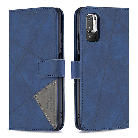 Funda de Cuero Cartera con Soporte Carcasa B08F para Xiaomi Redmi Note 10 5G Azul