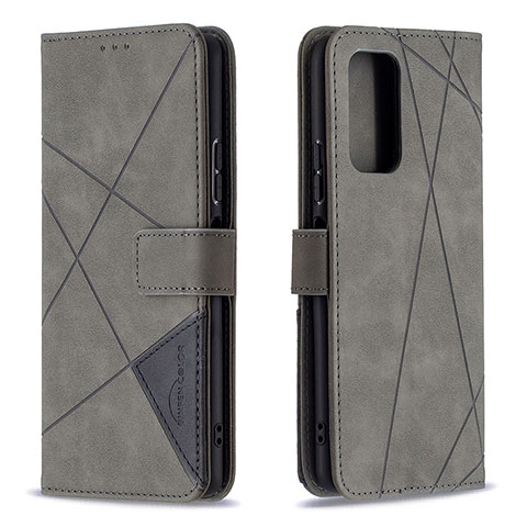 Funda de Cuero Cartera con Soporte Carcasa B08F para Xiaomi Redmi Note 10 Pro Max Gris