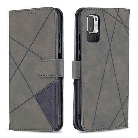 Funda de Cuero Cartera con Soporte Carcasa B08F para Xiaomi Redmi Note 10T 5G Gris