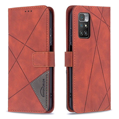 Funda de Cuero Cartera con Soporte Carcasa B08F para Xiaomi Redmi Note 11 4G (2021) Naranja