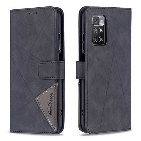 Funda de Cuero Cartera con Soporte Carcasa B08F para Xiaomi Redmi Note 11 4G (2021) Negro