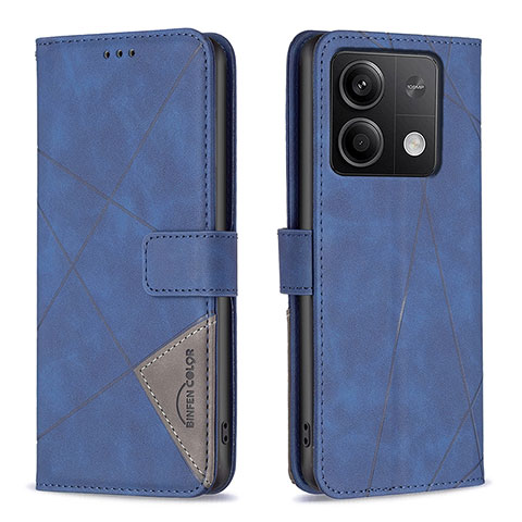 Funda de Cuero Cartera con Soporte Carcasa B08F para Xiaomi Redmi Note 13 5G Azul