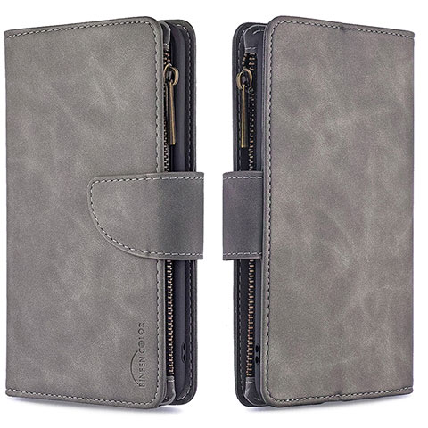 Funda de Cuero Cartera con Soporte Carcasa B09F para Samsung Galaxy Note 20 5G Gris