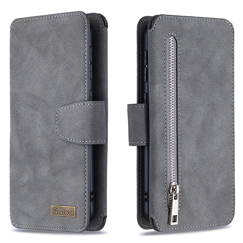 Funda de Cuero Cartera con Soporte Carcasa B10F para Samsung Galaxy A10 Gris