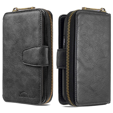 Funda de Cuero Cartera con Soporte Carcasa B10F para Samsung Galaxy A41 Negro