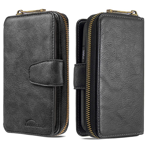 Funda de Cuero Cartera con Soporte Carcasa B10F para Samsung Galaxy A70 Negro