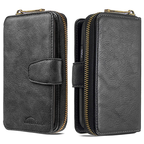 Funda de Cuero Cartera con Soporte Carcasa B10F para Samsung Galaxy M10S Negro