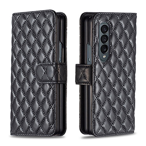 Funda de Cuero Cartera con Soporte Carcasa B10F para Samsung Galaxy Z Fold3 5G Negro