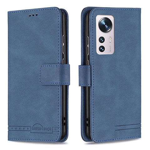 Funda de Cuero Cartera con Soporte Carcasa B10F para Xiaomi Mi 12 5G Azul