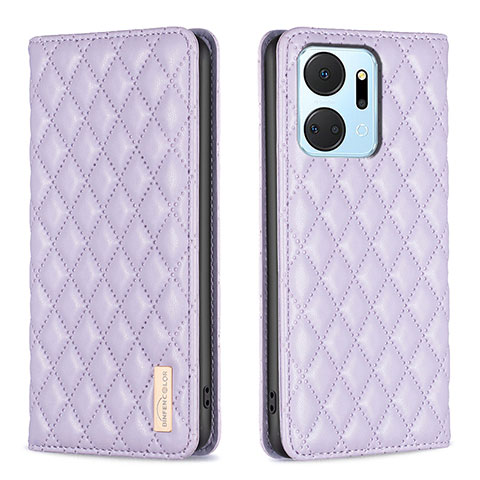 Funda de Cuero Cartera con Soporte Carcasa B11F para Huawei Honor X7a Morado