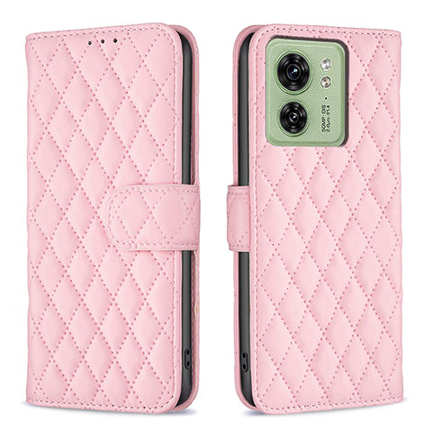 Funda de Cuero Cartera con Soporte Carcasa B11F para Motorola Moto Edge 40 5G Oro Rosa