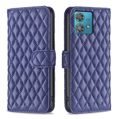 Funda de Cuero Cartera con Soporte Carcasa B11F para Motorola Moto Edge 40 Neo 5G Azul