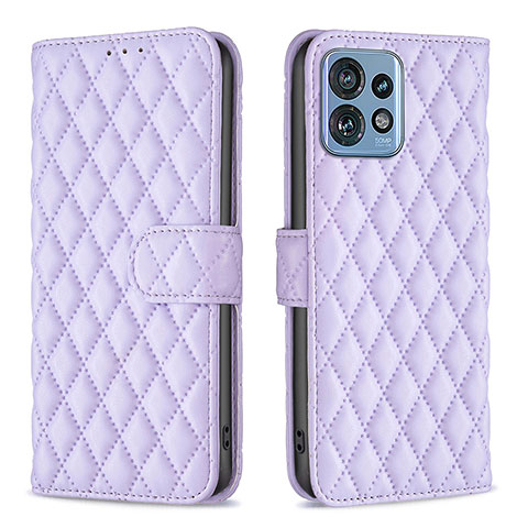 Funda de Cuero Cartera con Soporte Carcasa B11F para Motorola Moto Edge Plus (2023) 5G Morado