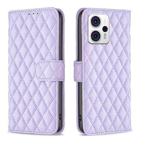 Funda de Cuero Cartera con Soporte Carcasa B11F para Motorola Moto G13 Morado