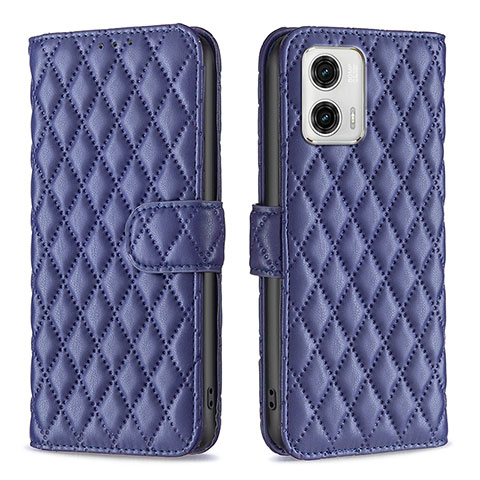 Funda de Cuero Cartera con Soporte Carcasa B11F para Motorola Moto G73 5G Azul