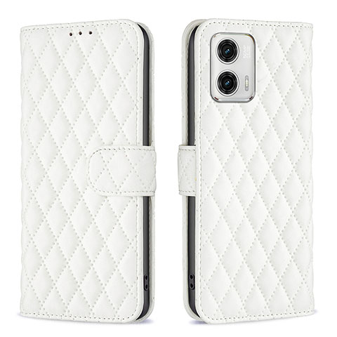 Funda de Cuero Cartera con Soporte Carcasa B11F para Motorola Moto G73 5G Blanco