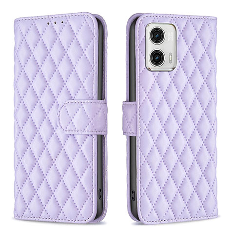 Funda de Cuero Cartera con Soporte Carcasa B11F para Motorola Moto G73 5G Morado