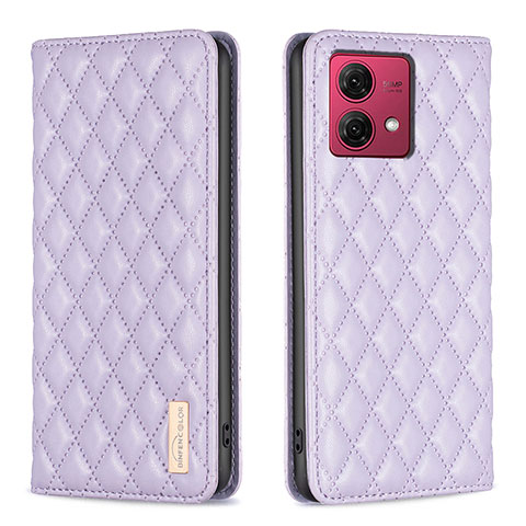 Funda de Cuero Cartera con Soporte Carcasa B11F para Motorola Moto G84 5G Morado