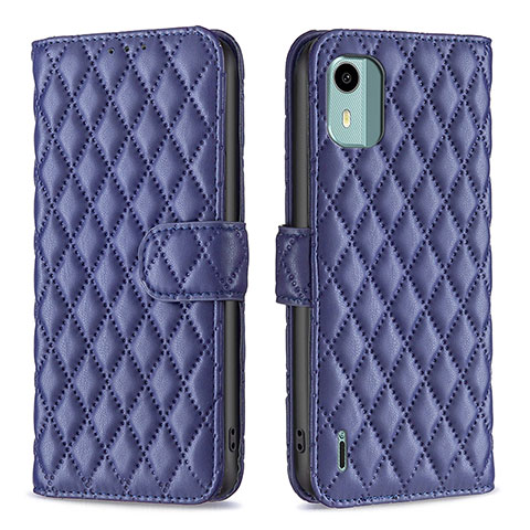 Funda de Cuero Cartera con Soporte Carcasa B11F para Nokia C12 Azul