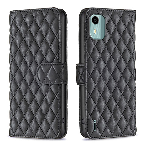 Funda de Cuero Cartera con Soporte Carcasa B11F para Nokia C12 Negro