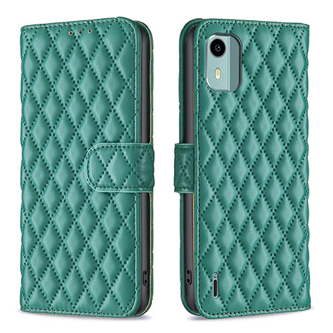 Funda de Cuero Cartera con Soporte Carcasa B11F para Nokia C12 Pro Verde