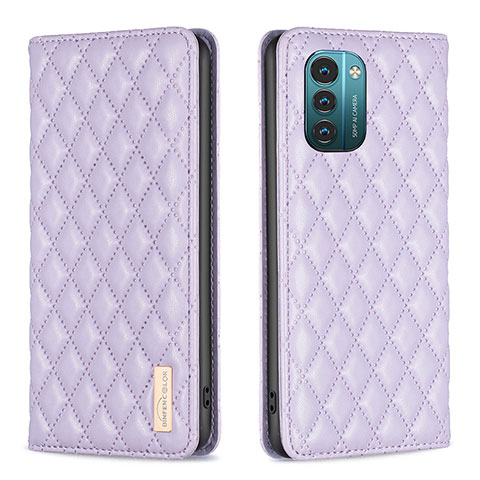 Funda de Cuero Cartera con Soporte Carcasa B11F para Nokia G21 Morado