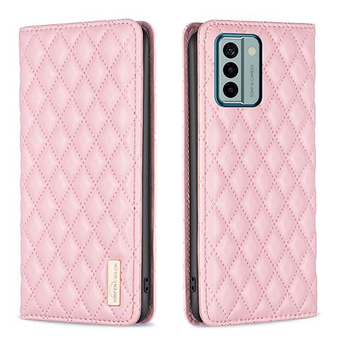 Funda de Cuero Cartera con Soporte Carcasa B11F para Nokia G22 Oro Rosa